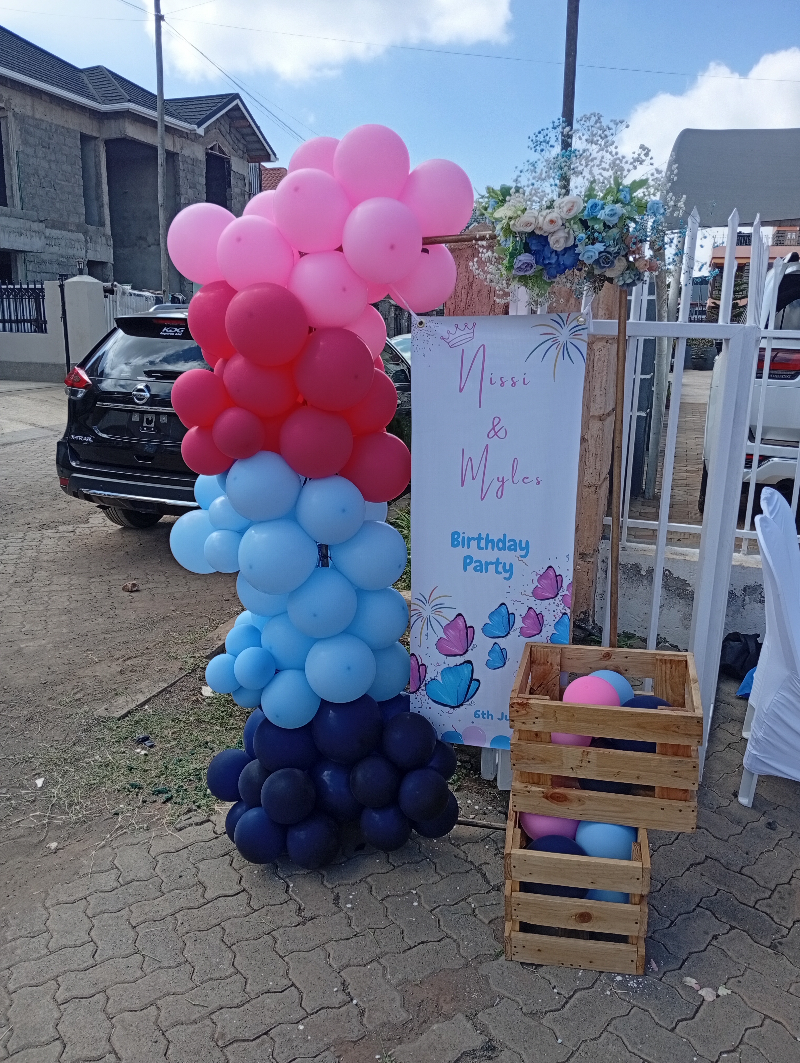 Birthday event tent setup, draping and decor at palm garden estate kamakis photo 2